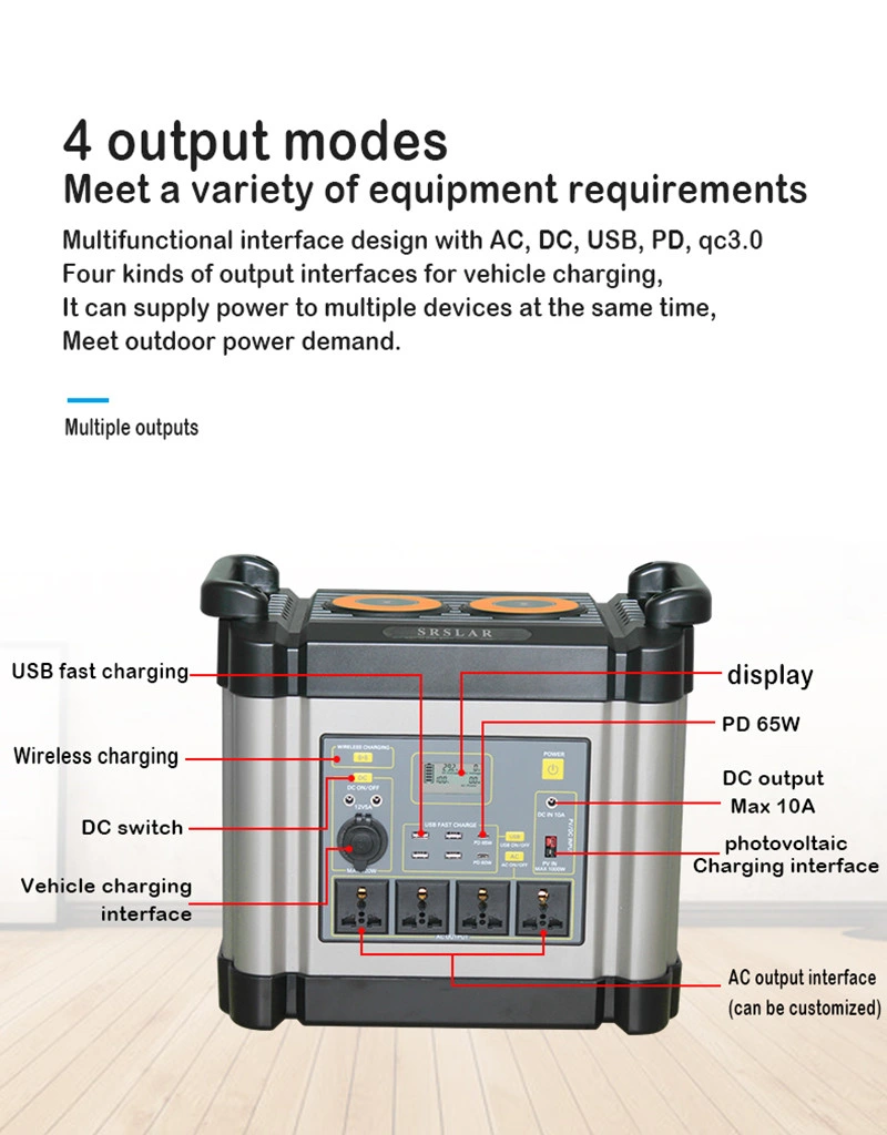 2000W Solar Generator Portable Power Station Energy off-Grid Solar Power Station Model High Quality Outdoor Battery